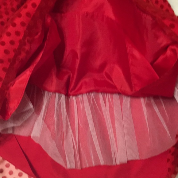 Marmellata Red Polka Dot Sheer Overlay Dress 6X - Picture 7 of 8